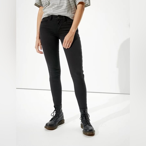 American Eagle Outfitters Black Jeggings High-Rise Stretch - Picture 1 of 9